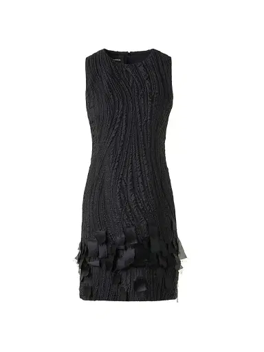Akris Women's Textured Silk-Blend Sheath Dress - Black - Size 4 | Thumbnail 1 Akris Women's Textured Silk-Blend Sheath Dress - Black - Size 4 | Thumbnail 1