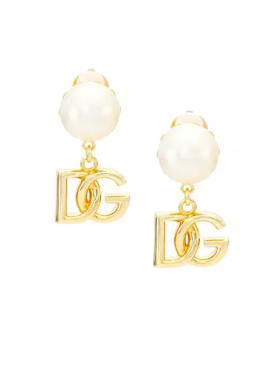 Dolce & Gabbana Women's Gold-Plated & Plexiglass Faux Pearl Clip-On Drop Earrings - Gold | Thumbnail 1 Dolce & Gabbana Women's Gold-Plated & Plexiglass Faux Pearl Clip-On Drop Earrings - Gold | Thumbnail 1
