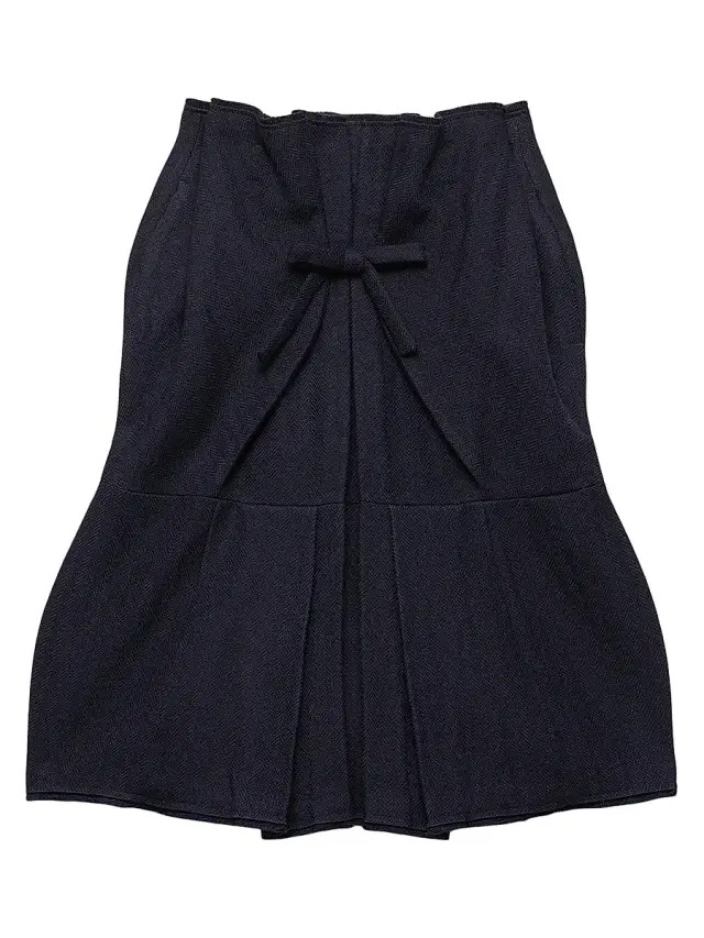 Women's Chevron Wool Midi Skirt - Blue Women's Chevron Wool Midi Skirt - Blue