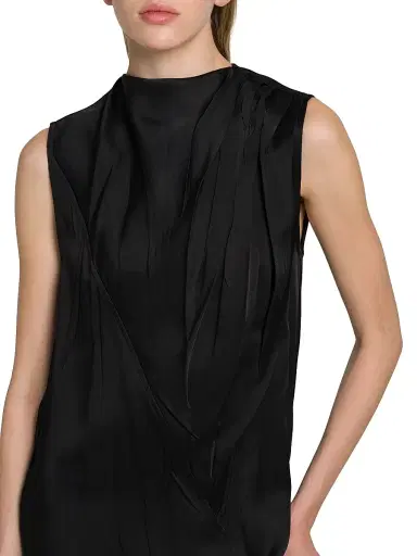 Jil Sander Women's Crinkle Satin Sleeveless Maxi Dress - Black | Thumbnail 7 Jil Sander Women's Crinkle Satin Sleeveless Maxi Dress - Black | Thumbnail 7