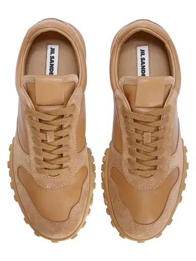 Jil Sander Men's Moon Low-Top Leather Sneakers - Cereal | Thumbnail 4 Jil Sander Men's Moon Low-Top Leather Sneakers - Cereal | Thumbnail 4