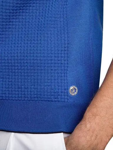 Stefano Ricci Men's Silk and Cotton Knit Crewneck Sweater - Blue | Thumbnail 5 Stefano Ricci Men's Silk and Cotton Knit Crewneck Sweater - Blue | Thumbnail 5