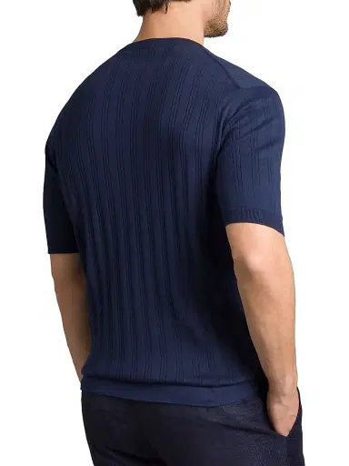 Stefano Ricci Men's Exclusive Vicuna and Cotton Sweater - Deep Blue - Size 52 | Thumbnail 3 Stefano Ricci Men's Exclusive Vicuna and Cotton Sweater - Deep Blue - Size 52 | Thumbnail 3