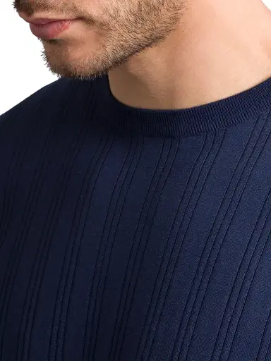 Stefano Ricci Men's Exclusive Vicuna and Cotton Sweater - Deep Blue - Size 52 | Thumbnail 4 Stefano Ricci Men's Exclusive Vicuna and Cotton Sweater - Deep Blue - Size 52 | Thumbnail 4