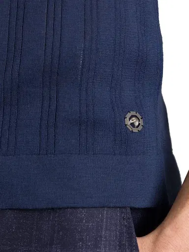 Stefano Ricci Men's Exclusive Vicuna and Cotton Sweater - Deep Blue - Size 52 | Thumbnail 5 Stefano Ricci Men's Exclusive Vicuna and Cotton Sweater - Deep Blue - Size 52 | Thumbnail 5