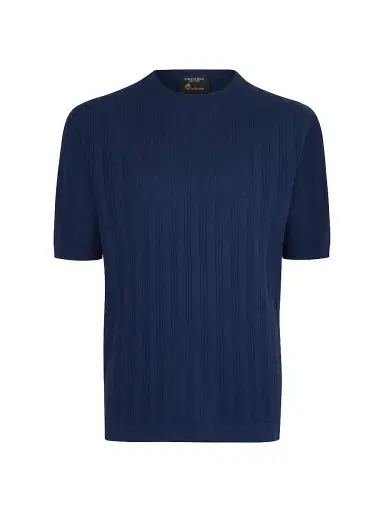 Stefano Ricci Men's Exclusive Vicuna and Cotton Sweater - Deep Blue - Size 52 | Thumbnail 1 Stefano Ricci Men's Exclusive Vicuna and Cotton Sweater - Deep Blue - Size 52 | Thumbnail 1
