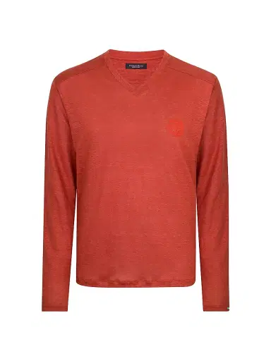 Stefano Ricci Men's Linen T-Shirt - Orange - Size XXL | Thumbnail 1 Stefano Ricci Men's Linen T-Shirt - Orange - Size XXL | Thumbnail 1