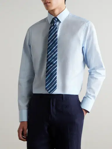 Canali Cutaway-Collar Cotton-Poplin Shirt - Men | Thumbnail 2 Canali Cutaway-Collar Cotton-Poplin Shirt - Men | Thumbnail 2