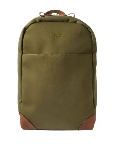 Bennett Winch Logo-Embroidered Leather-Trimmed Cotton-Canvas Backpack - Men | Thumbnail 1 Bennett Winch Logo-Embroidered Leather-Trimmed Cotton-Canvas Backpack - Men | Thumbnail 1