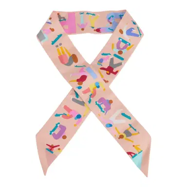 HERMÈS Hermes "Figures Libres" Rose Poudre and Blue Multi Silk Twilly Pair | Thumbnail 1 HERMÈS Hermes "Figures Libres" Rose Poudre and Blue Multi Silk Twilly Pair | Thumbnail 1