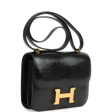 HERMÈS Hermes Constance 18 Black Varanus Salvator Lizard Gold Hardware | Thumbnail 2 HERMÈS Hermes Constance 18 Black Varanus Salvator Lizard Gold Hardware | Thumbnail 2
