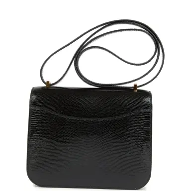 HERMÈS Hermes Constance 18 Black Varanus Salvator Lizard Gold Hardware | Thumbnail 4 HERMÈS Hermes Constance 18 Black Varanus Salvator Lizard Gold Hardware | Thumbnail 4