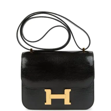 HERMÈS Hermes Constance 18 Black Varanus Salvator Lizard Gold Hardware | Thumbnail 1 HERMÈS Hermes Constance 18 Black Varanus Salvator Lizard Gold Hardware | Thumbnail 1