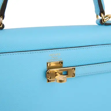 HERMÈS Hermes Kelly Sellier 25 Celeste Epsom Gold Hardware | Thumbnail 6 HERMÈS Hermes Kelly Sellier 25 Celeste Epsom Gold Hardware | Thumbnail 6