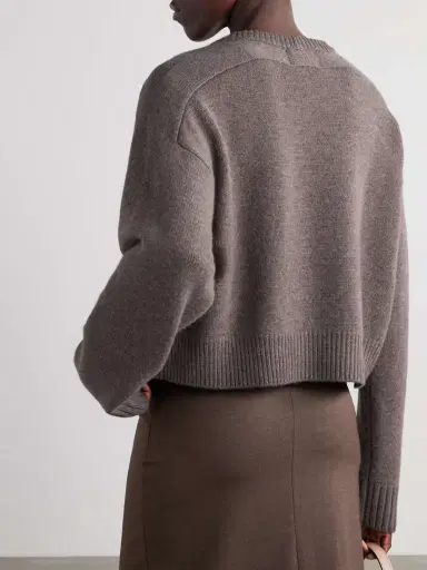 Loulou de Saison Bruzzi Cropped Wool And Cashmere-blend Sweater | Thumbnail 3 Loulou de Saison Bruzzi Cropped Wool And Cashmere-blend Sweater | Thumbnail 3