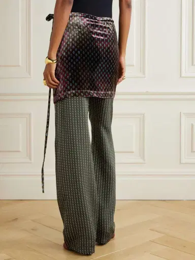Dries Van Noten Printed Layered Velvet And Jacquard Wide-leg Pants | Thumbnail 4 Dries Van Noten Printed Layered Velvet And Jacquard Wide-leg Pants | Thumbnail 4