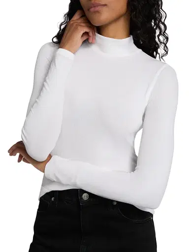 Frame Women's Fine Rib-Knit Turtleneck - White - Size XL | Thumbnail 6 Frame Women's Fine Rib-Knit Turtleneck - White - Size XL | Thumbnail 6
