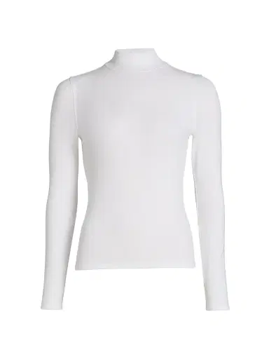 Frame Women's Fine Rib-Knit Turtleneck - White - Size XL | Thumbnail 1 Frame Women's Fine Rib-Knit Turtleneck - White - Size XL | Thumbnail 1