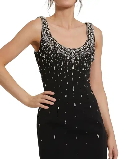 Mac Duggal Women's Beaded Jersey Midi-Dress | Thumbnail 3 Mac Duggal Women's Beaded Jersey Midi-Dress | Thumbnail 3