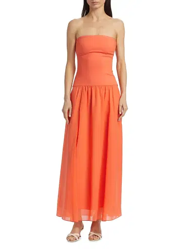 Cami NYC Women's Bari Strapless Midi-Dress - Clementine | Thumbnail 3 Cami NYC Women's Bari Strapless Midi-Dress - Clementine | Thumbnail 3