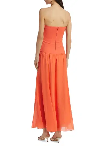 Cami NYC Women's Bari Strapless Midi-Dress - Clementine | Thumbnail 5 Cami NYC Women's Bari Strapless Midi-Dress - Clementine | Thumbnail 5