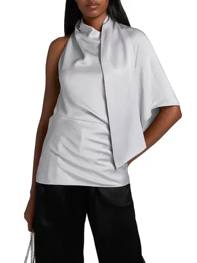 Stella McCartney Women's Satin Asymmetric Top | Thumbnail 3 Stella McCartney Women's Satin Asymmetric Top | Thumbnail 3