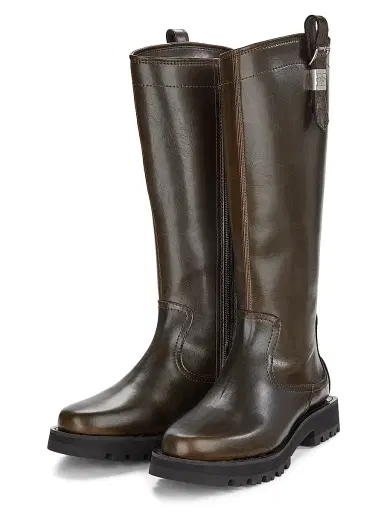 Ganni Women's Studs Crinkle Faux-Leather High Boots - Dark Olive - Size 9 | Thumbnail 2 Ganni Women's Studs Crinkle Faux-Leather High Boots - Dark Olive - Size 9 | Thumbnail 2