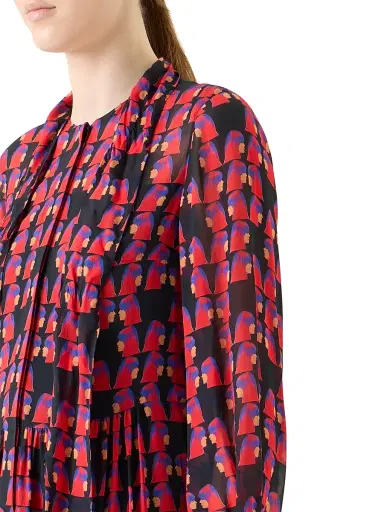Akris punto Women's Francoise Hardy Printed Midi-Dress - Black Multicolor - Size 8 | Thumbnail 6 Akris punto Women's Francoise Hardy Printed Midi-Dress - Black Multicolor - Size 8 | Thumbnail 6
