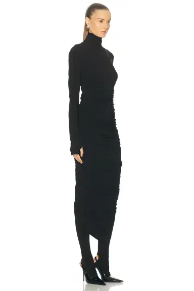 Norma Kamali Long Sleeve Turtleneck Strapless Diana Gown | Thumbnail 2 Norma Kamali Long Sleeve Turtleneck Strapless Diana Gown | Thumbnail 2