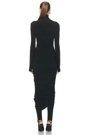 Norma Kamali Long Sleeve Turtleneck Strapless Diana Gown | Thumbnail 4 Norma Kamali Long Sleeve Turtleneck Strapless Diana Gown | Thumbnail 4