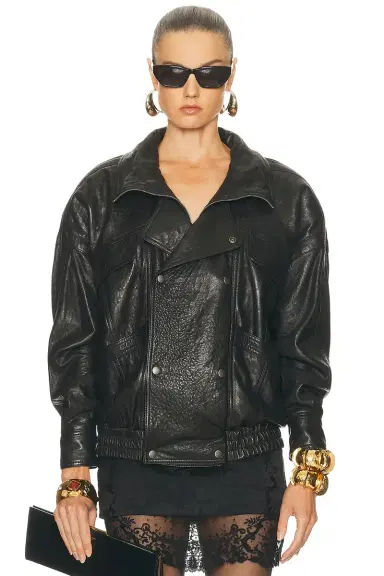 Saint Laurent Leather Coat | Thumbnail 2 Saint Laurent Leather Coat | Thumbnail 2