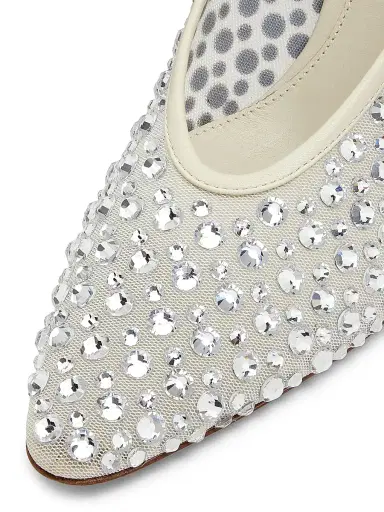 Bottega Veneta Women's Sofia 90MM Crystal-Embellished Leather Pumps - Sea Salt Crystal - Size 11 | Thumbnail 6 Bottega Veneta Women's Sofia 90MM Crystal-Embellished Leather Pumps - Sea Salt Crystal - Size 11 | Thumbnail 6