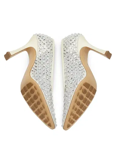 Bottega Veneta Women's Sofia 90MM Crystal-Embellished Leather Pumps - Sea Salt Crystal - Size 11 | Thumbnail 7 Bottega Veneta Women's Sofia 90MM Crystal-Embellished Leather Pumps - Sea Salt Crystal - Size 11 | Thumbnail 7