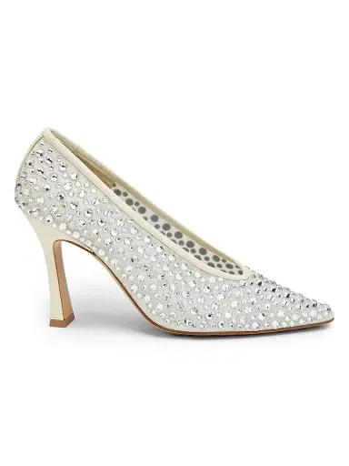 Bottega Veneta Women's Sofia 90MM Crystal-Embellished Leather Pumps - Sea Salt Crystal - Size 11 | Thumbnail 1 Bottega Veneta Women's Sofia 90MM Crystal-Embellished Leather Pumps - Sea Salt Crystal - Size 11 | Thumbnail 1