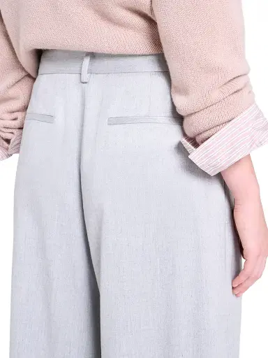 TWP Women's Avery Stretch-Wool Wide-Leg Pants - Light Heather Grey - Size 12 | Thumbnail 7 TWP Women's Avery Stretch-Wool Wide-Leg Pants - Light Heather Grey - Size 12 | Thumbnail 7
