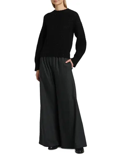 Fabiana Filippi Women's Sequin Square Stitch Wool-Cashmere Sweater - Ardesia | Thumbnail 2 Fabiana Filippi Women's Sequin Square Stitch Wool-Cashmere Sweater - Ardesia | Thumbnail 2