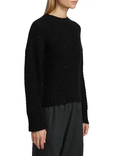 Fabiana Filippi Women's Sequin Square Stitch Wool-Cashmere Sweater - Ardesia | Thumbnail 4 Fabiana Filippi Women's Sequin Square Stitch Wool-Cashmere Sweater - Ardesia | Thumbnail 4