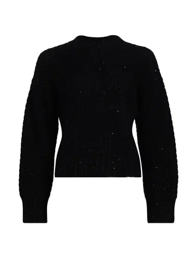 Fabiana Filippi Women's Sequin Square Stitch Wool-Cashmere Sweater - Ardesia | Thumbnail 1 Fabiana Filippi Women's Sequin Square Stitch Wool-Cashmere Sweater - Ardesia | Thumbnail 1