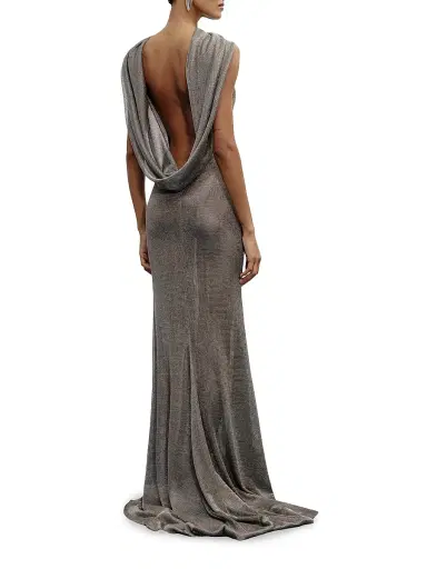 The New Arrivals Ilkyaz Ozel Women's Jeanne Metallic Knit Cowl Neck Gown | Thumbnail 4 The New Arrivals Ilkyaz Ozel Women's Jeanne Metallic Knit Cowl Neck Gown | Thumbnail 4