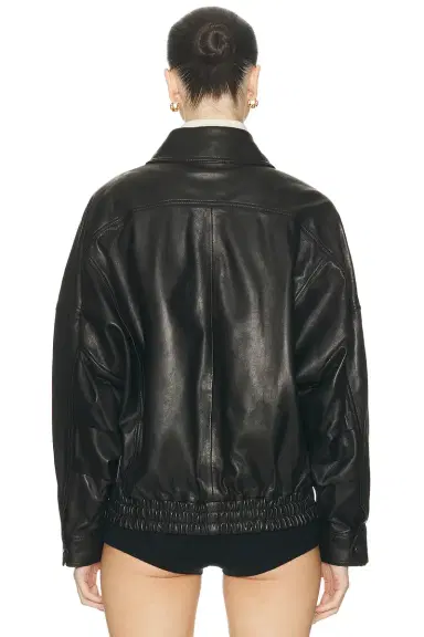 Nour Hammour Dalma Relaxed Leather Jacket | Thumbnail 4 Nour Hammour Dalma Relaxed Leather Jacket | Thumbnail 4