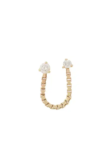 STONE AND STRAND Diamond Block Chain Double Stud Earring | Thumbnail 3 STONE AND STRAND Diamond Block Chain Double Stud Earring | Thumbnail 3