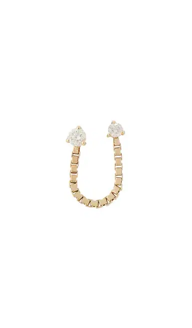 STONE AND STRAND Diamond Block Chain Double Stud Earring | Thumbnail 1 STONE AND STRAND Diamond Block Chain Double Stud Earring | Thumbnail 1