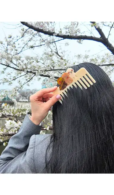 Solar Eclipse Hand-painted Puppies Detangling Wide Tooth Hair Comb | Thumbnail 2 Solar Eclipse Hand-painted Puppies Detangling Wide Tooth Hair Comb | Thumbnail 2
