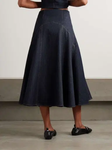 Jacquemus Triangle De-nîmes Embroidered Denim Midi Skirt | Thumbnail 3 Jacquemus Triangle De-nîmes Embroidered Denim Midi Skirt | Thumbnail 3