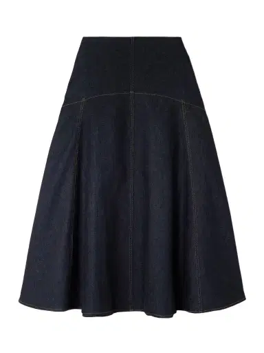 Jacquemus Triangle De-nîmes Embroidered Denim Midi Skirt | Thumbnail 1 Jacquemus Triangle De-nîmes Embroidered Denim Midi Skirt | Thumbnail 1