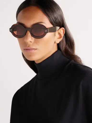 Alaïa Petal Oval-frame Tortoiseshell Acetate Sunglasses | Thumbnail 2 Alaïa Petal Oval-frame Tortoiseshell Acetate Sunglasses | Thumbnail 2