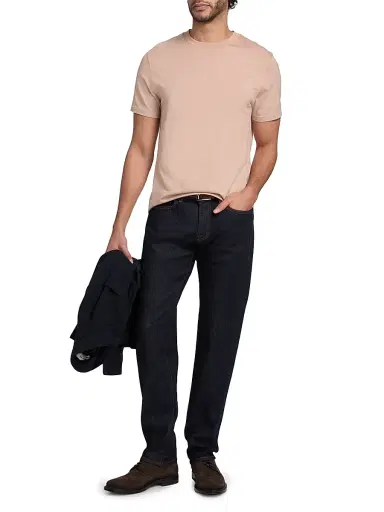 Frame Men's Light Cotton T-Shirt - Pale Peach | Thumbnail 2 Frame Men's Light Cotton T-Shirt - Pale Peach | Thumbnail 2