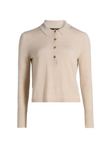 Jenni Kayne Women's Grayson Wool Polo Top | Thumbnail 1 Jenni Kayne Women's Grayson Wool Polo Top | Thumbnail 1