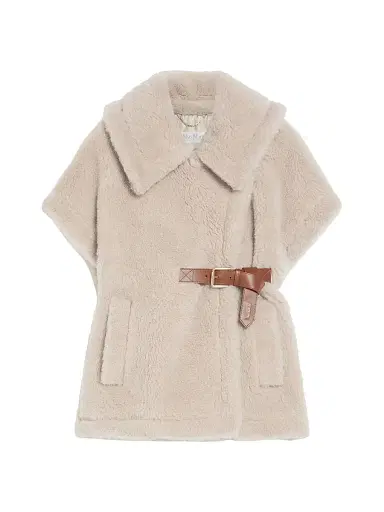 Max Mara Women's Cape in Alpaca and Wool Teddy Fabric - Beige - Size Medium | Thumbnail 1 Max Mara Women's Cape in Alpaca and Wool Teddy Fabric - Beige - Size Medium | Thumbnail 1