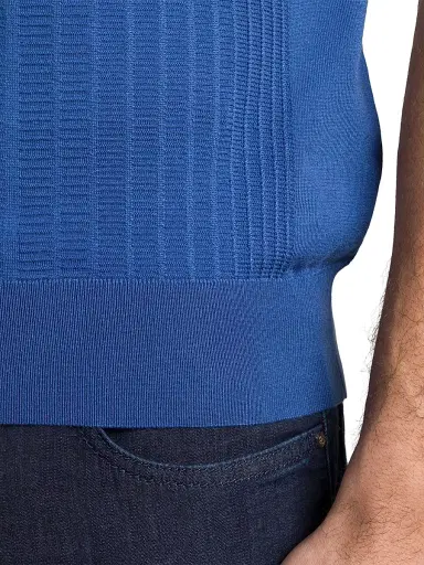 Stefano Ricci Men's Silk and Cotton Superior Crewneck Sweater - Blue | Thumbnail 6 Stefano Ricci Men's Silk and Cotton Superior Crewneck Sweater - Blue | Thumbnail 6